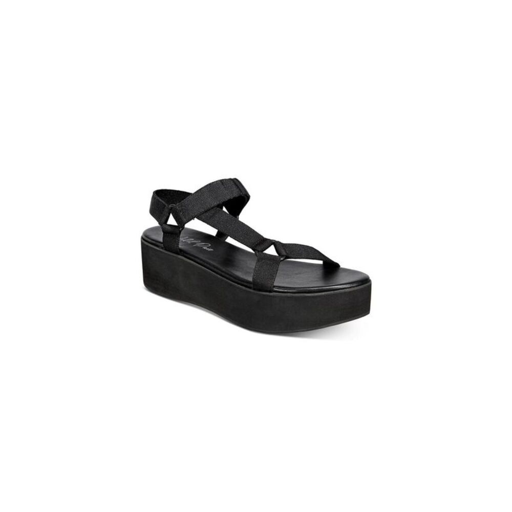 WILD PAIR Womens Black Flatform Sawwyer Platform Slip On Slingback Sandal 8.5 M
